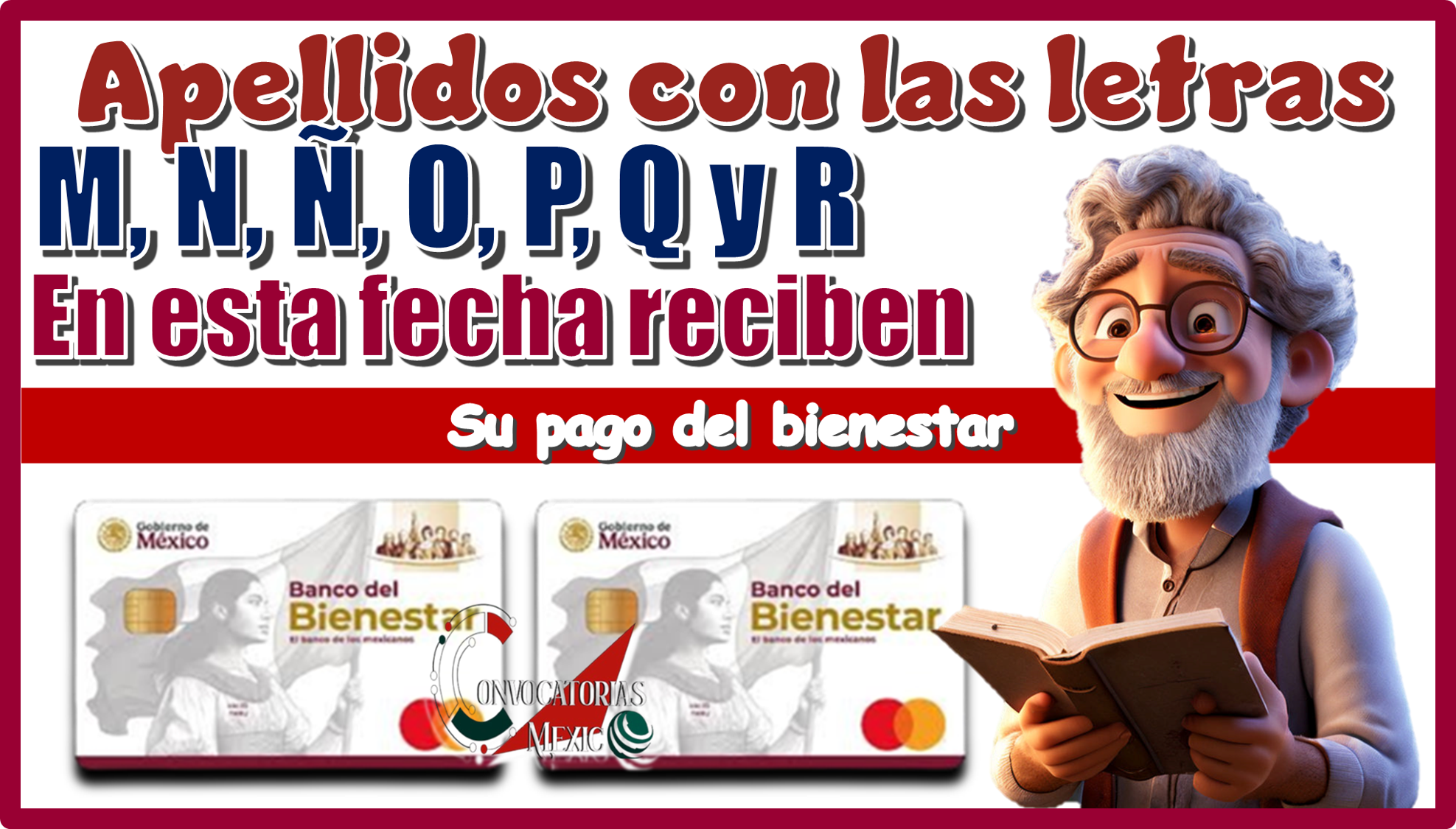 Apellidos con las letras: M, N, Ñ, O, P, Q y R | En esta fecha reciben sus pago del bienestar