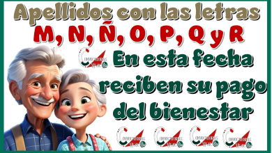 Apellidos con las letras: M, N, Ñ, O, P, Q y R | En esta fecha reciben sus pago del bienestar