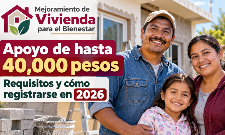 Mejoramiento de Vivienda para el Bienestar: monto del apoyo, requisitos y cómo registrarse en 2026