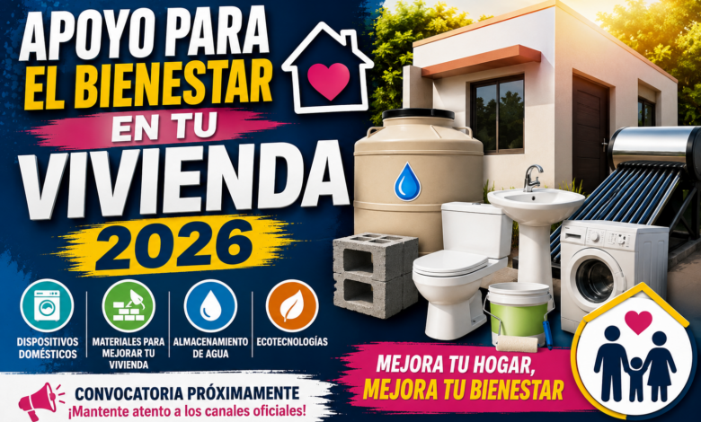 Apoyo para el Bienestar en tu Vivienda 2026: Conoce quiénes podrán recibir materiales y dispositivos para mejorar su hogar