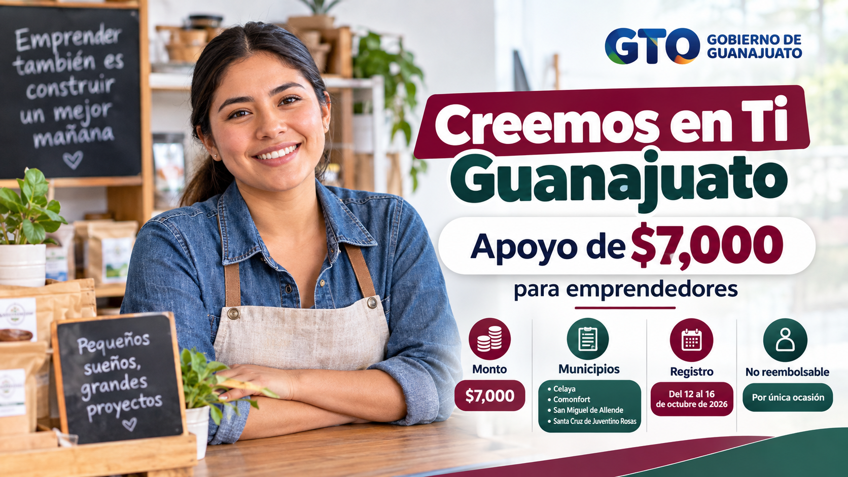 Creemos en Ti Guanajuato: apoyo de $7,000 para emprendedores, requisitos y municipios participantes