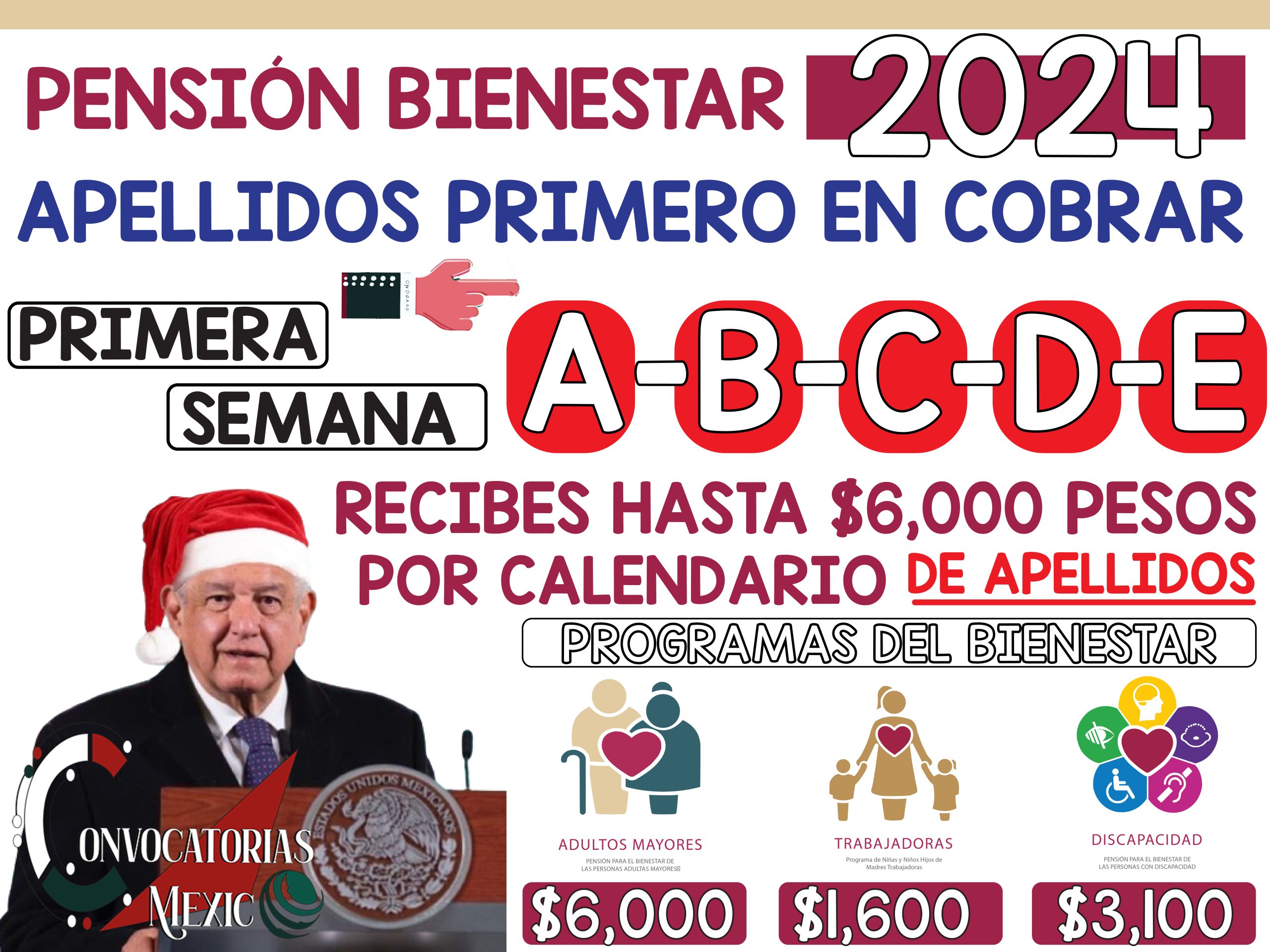 ¡AVISO URGENTE! Si tu apellido tiene una de estas iniciales cobras primero el depósito de la Pensión Bienestar 2024