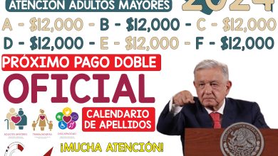 Recibes pago doble de 12 mil pesos por calendario de apellidos de la Pensión Bienestar 2024