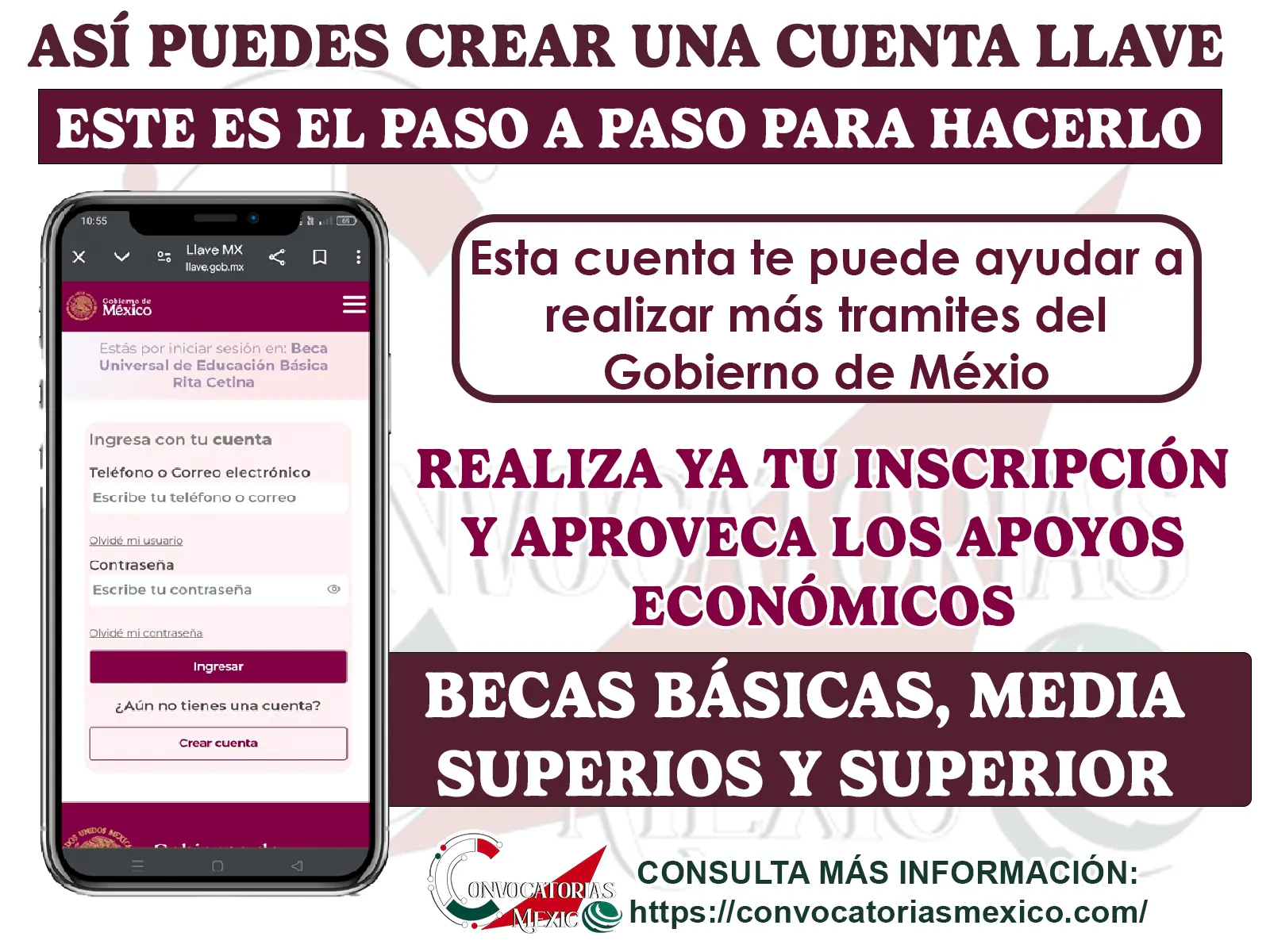 Asi puedes crea tu Cuenta Llave Mx ¡Prepárate para realizar tu registro a las Becas!