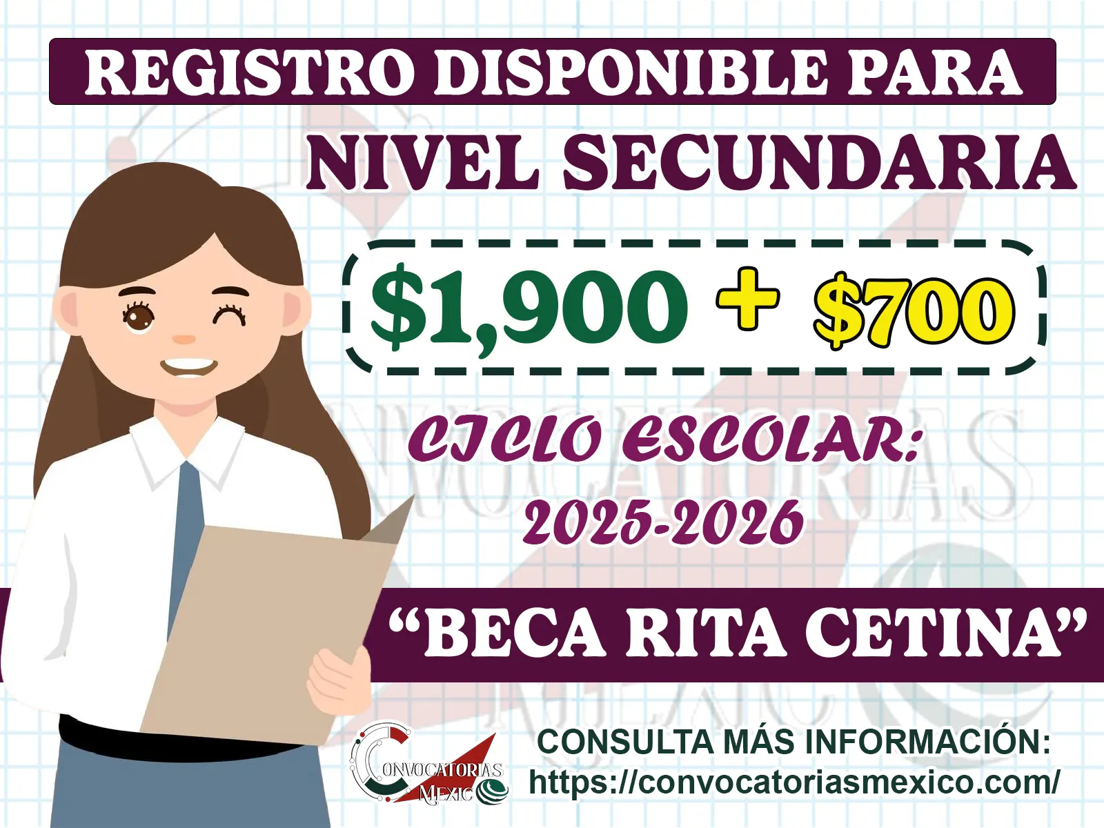 Atención alumnos de secundaria en esta fecha podrás ingresar a la Beca Rita Cetina