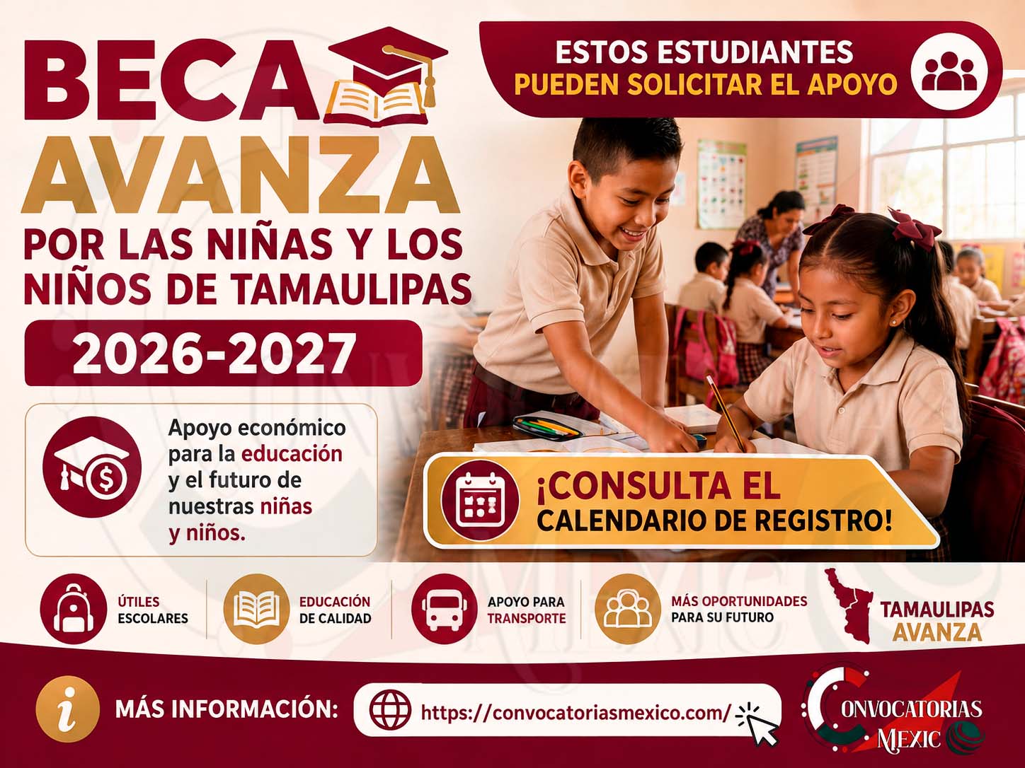 Beca Avanza por las Niñas y los Niños de Tamaulipas 2026-2027: Estos Estudiantes Pueden Solicitar el Apoyo ¡Consulta el Calendario de Registro!