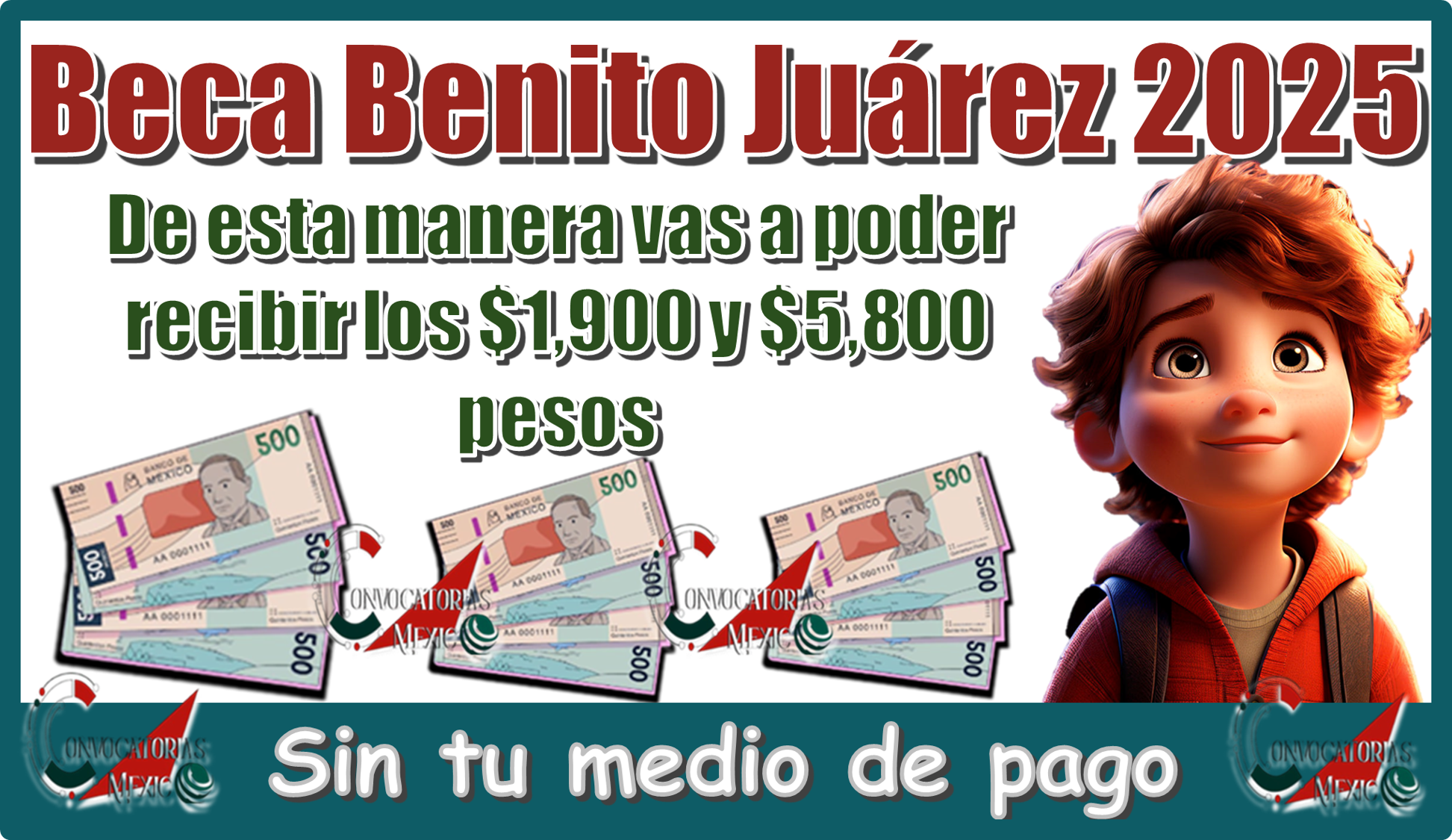 Beca Benito Juárez 2025 |  De esta manera vas a poder recibir los $1,900 pesos y $5,800 pesos sin tu medio de pago