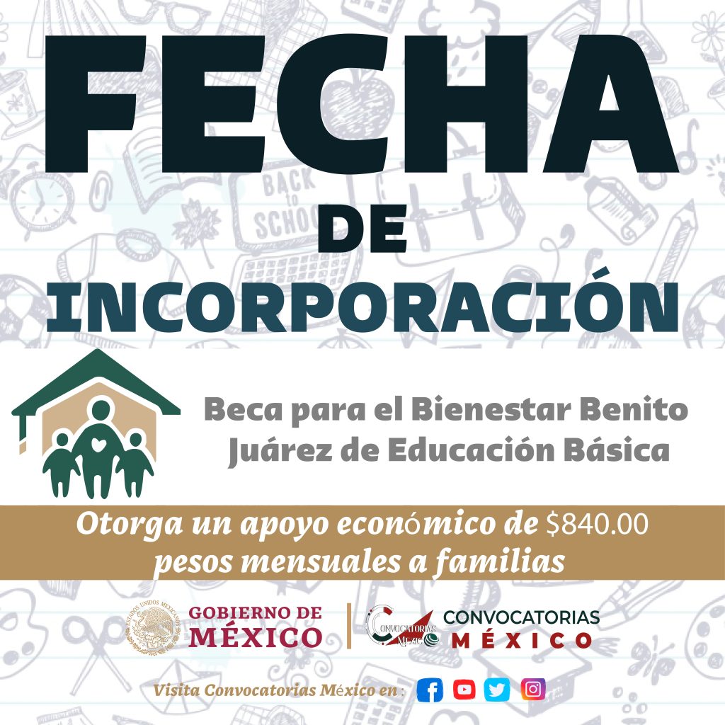 Cuándo es la fecha de incorporación para registrar a tus hijos Beca Benito Juárez de Educación Bás