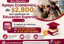 Beca Educativa 2026: ofrecen apoyo económico de $2,800 para estudiantes de educación superior