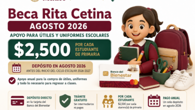 Beca Rita Cetina agosto 2026: posible calendario de pagos para útiles escolares