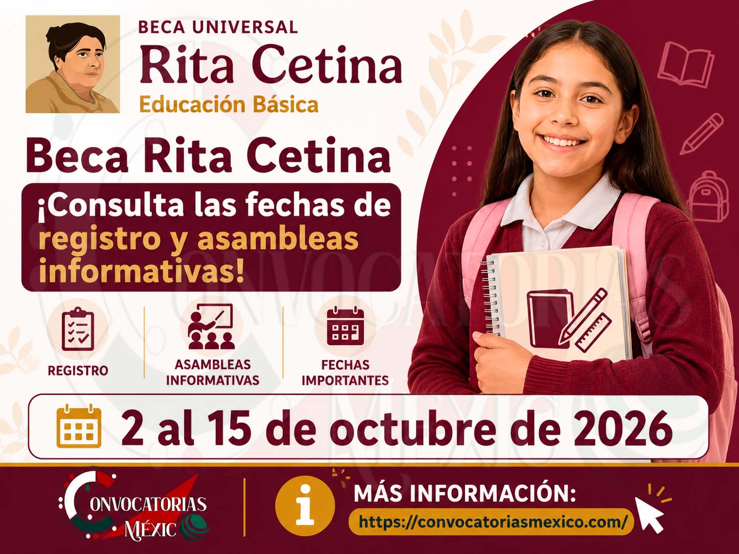 Beca Rita Cetina ¡Consulta las fechas de registro y asambleas informativas!