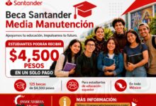 Beca Santander Media Manutención: estudiantes podrán recibir $4,500 pesos en un solo pago