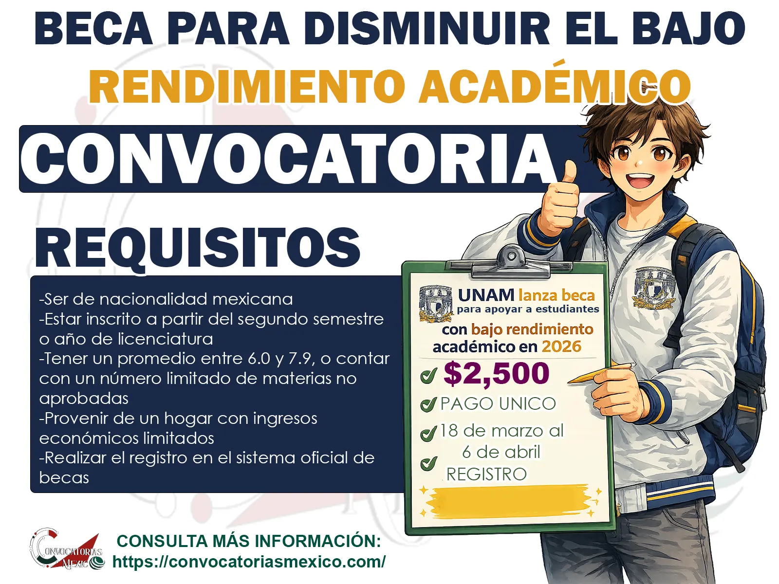 Beca para Disminuir el Bajo Rendimiento Académico: Convocatoria Disponible en Abril