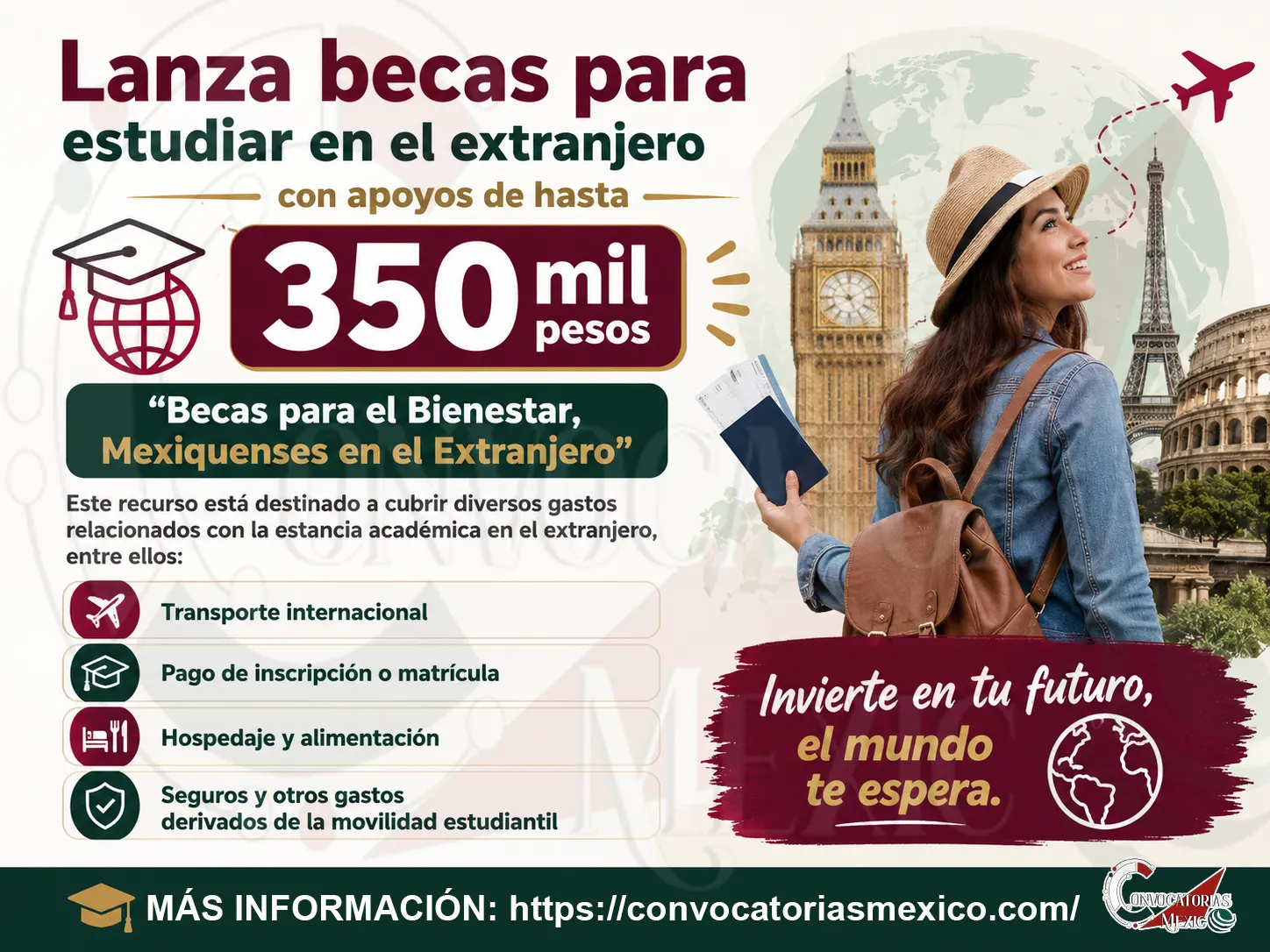 Beca para estudiar en el extranjero ¡Postulate y Obtén hasta 350 mil pesos!