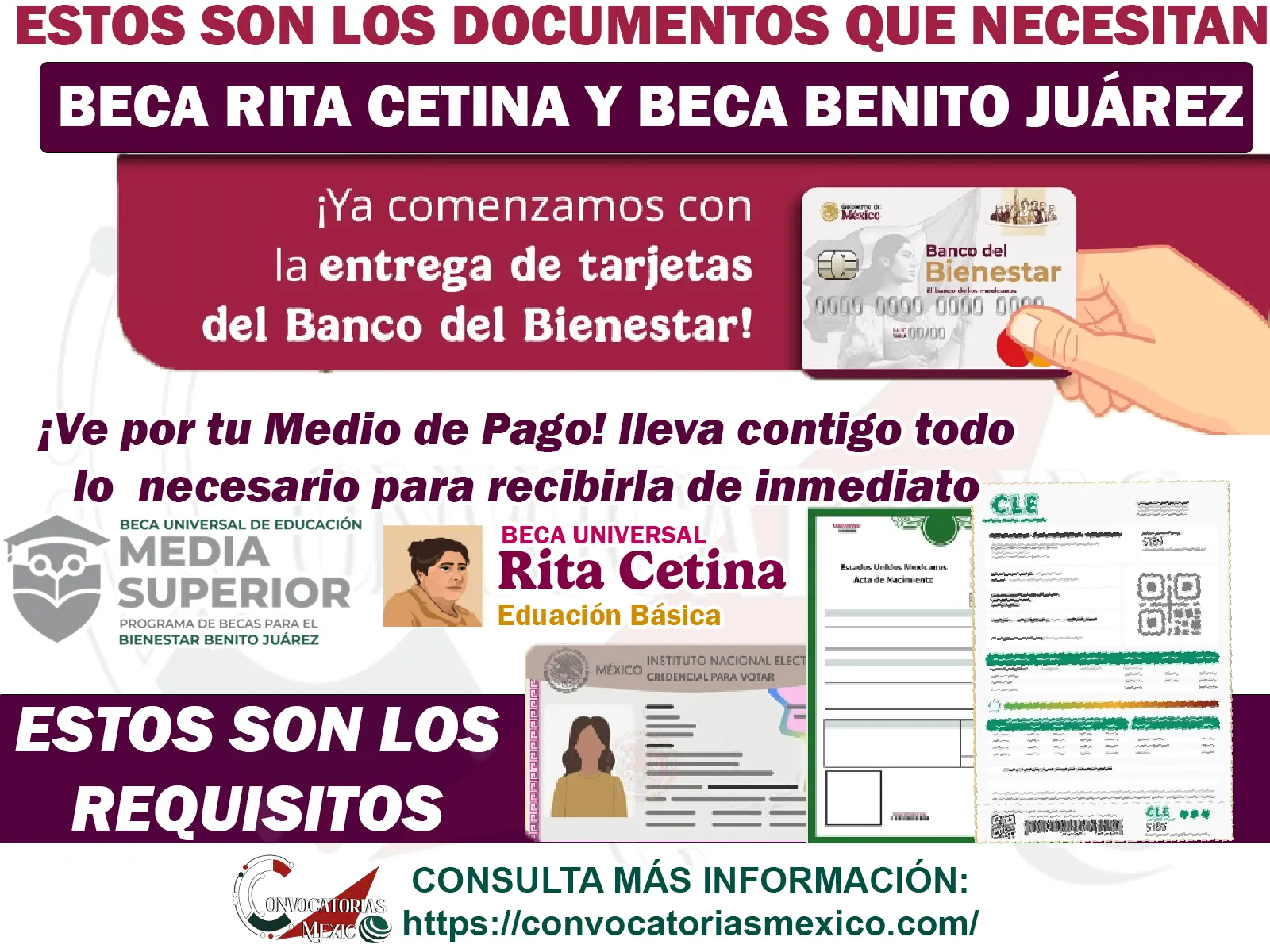 Becas Benito Juárez y Beca Rita Cetina ¡Estos son los documentos que necesitas presentar para obtener tu Tarjeta de