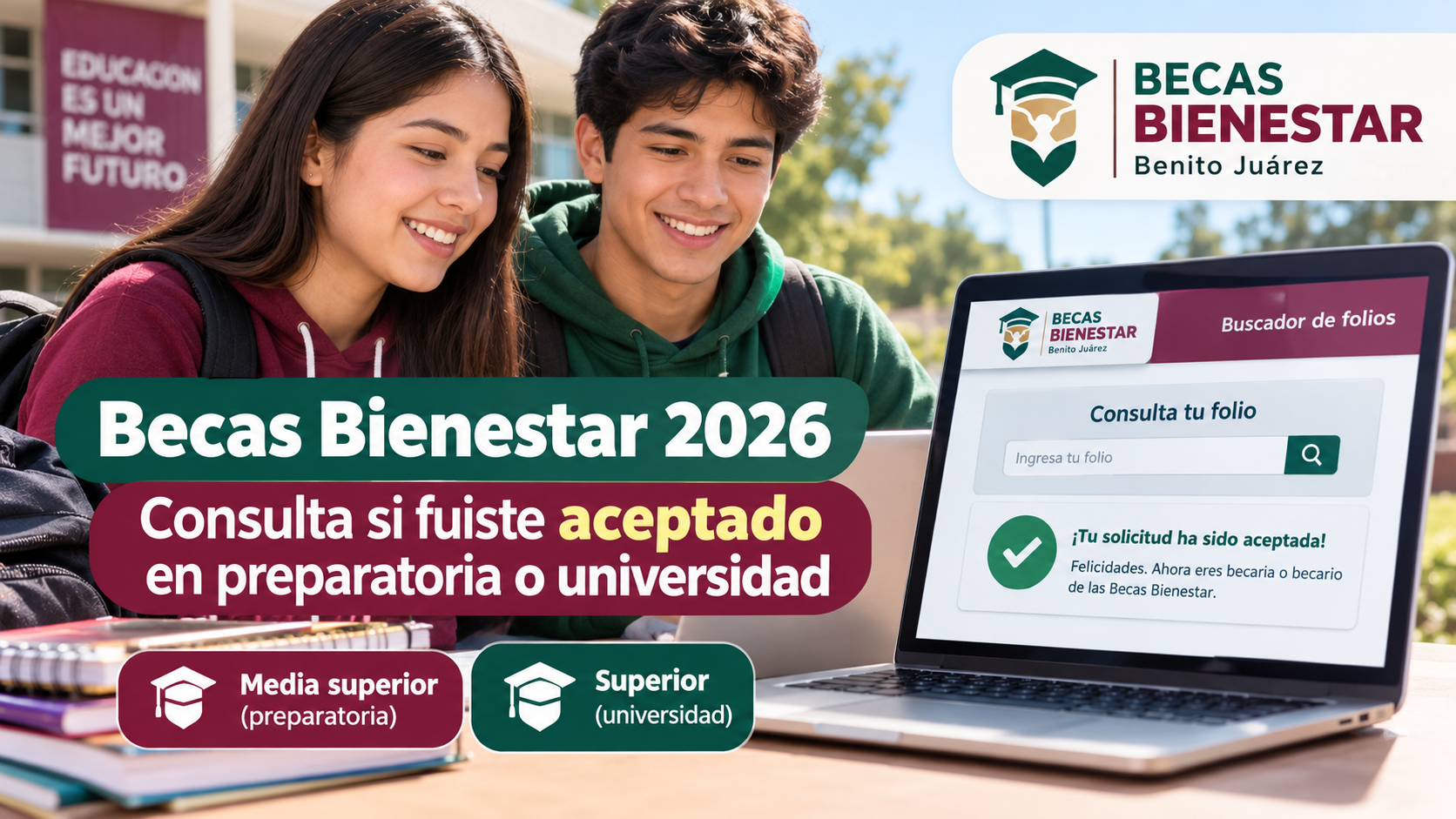 Becas Bienestar 2026: Consulta si fuiste aceptado en la beca de preparatoria o universidad; así puedes revisar tu folio y conocer tu estatus
