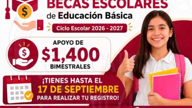 Becas Escolares 2026-2027: apoyo de $1,400 bimestrales ¡Tienest hasta el 17 de septiembre para realizar tu registro! 