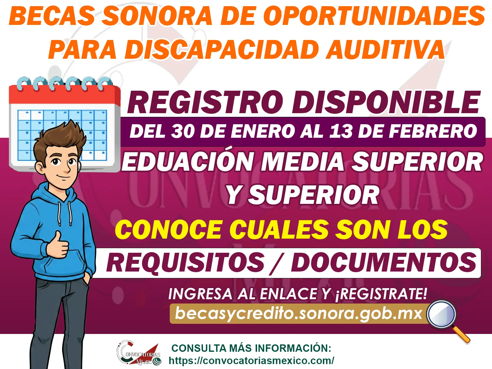 Becas Sonora de Oportunidades para Discapacidad Auditiva ¡Registro del 30 de enero al 13 de febrero!