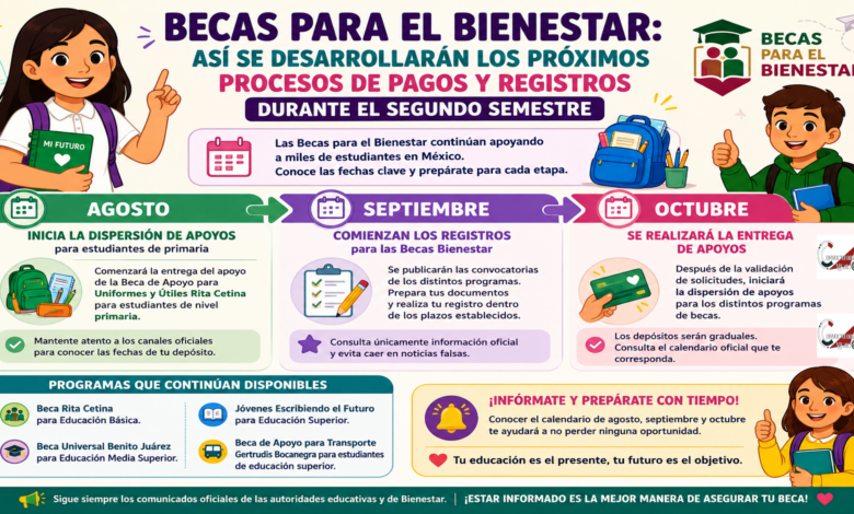 Becas para el Bienestar: así se desarrollarán los próximos procesos de pagos y registros durante el segundo semestre