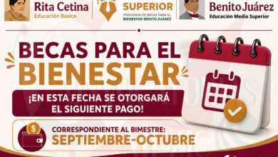 Becas para el Bienestar ¡En esta fecha se otorgaran el siguiente pago correspondiente al bimestre: septiembre-octubre!
