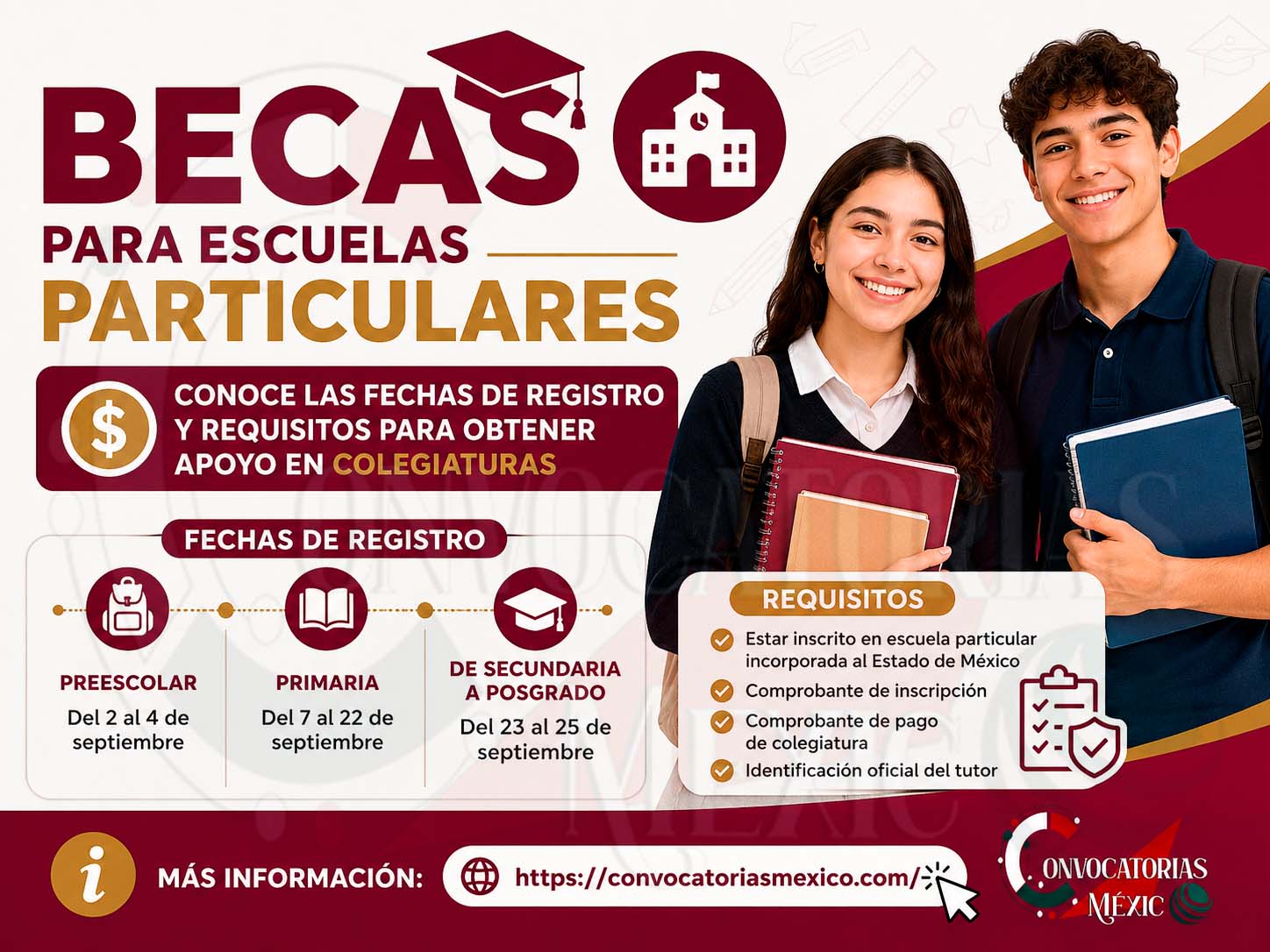 Becas para escuelas particulares Conoce las fechas de registro y requisitos para obtener apoyo en colegiaturas
