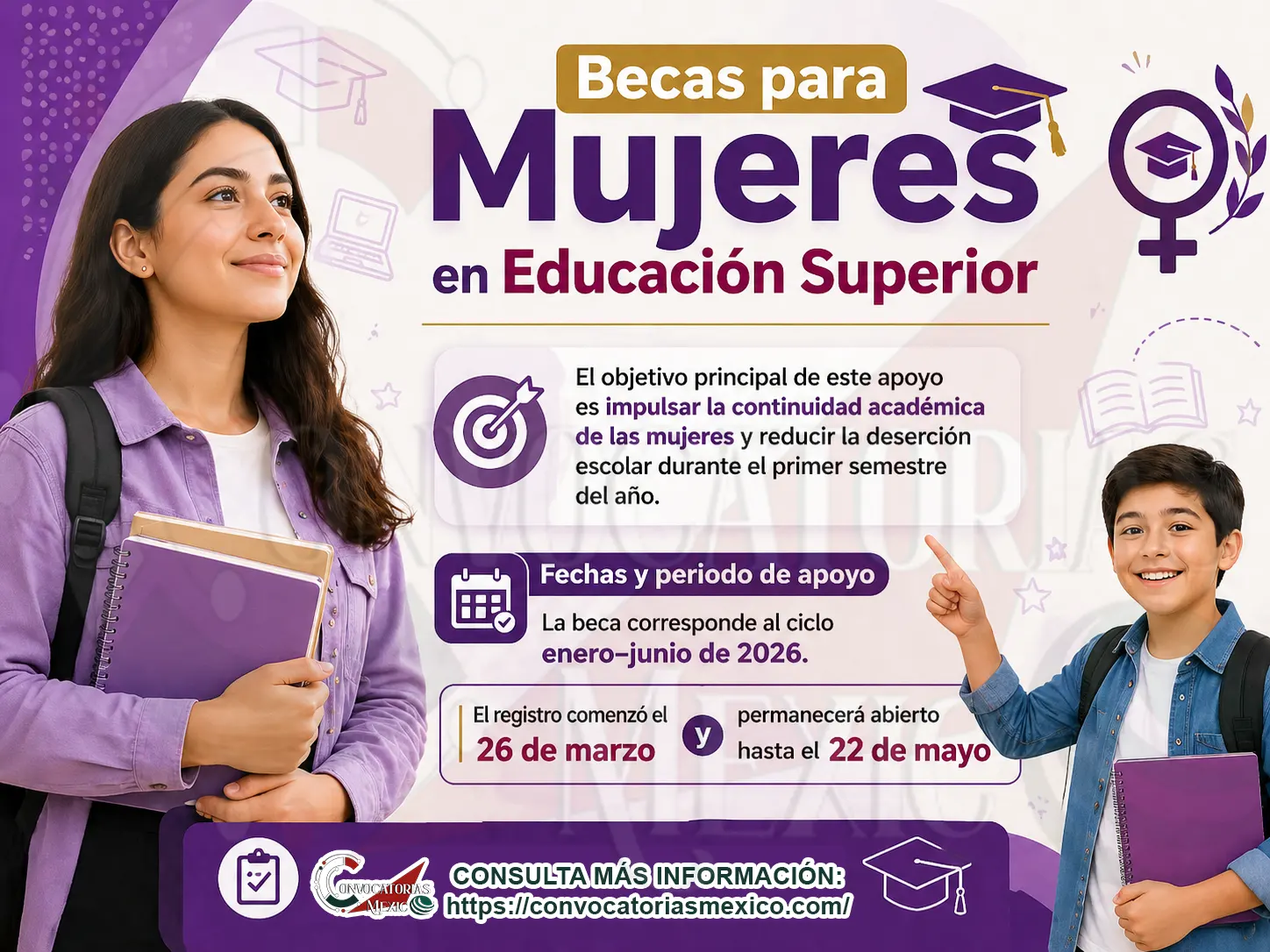 Becas para mujeres en educación superior: fechas y cómo participar ¡Tienes hasta el 22 de mayo para hacerlo!