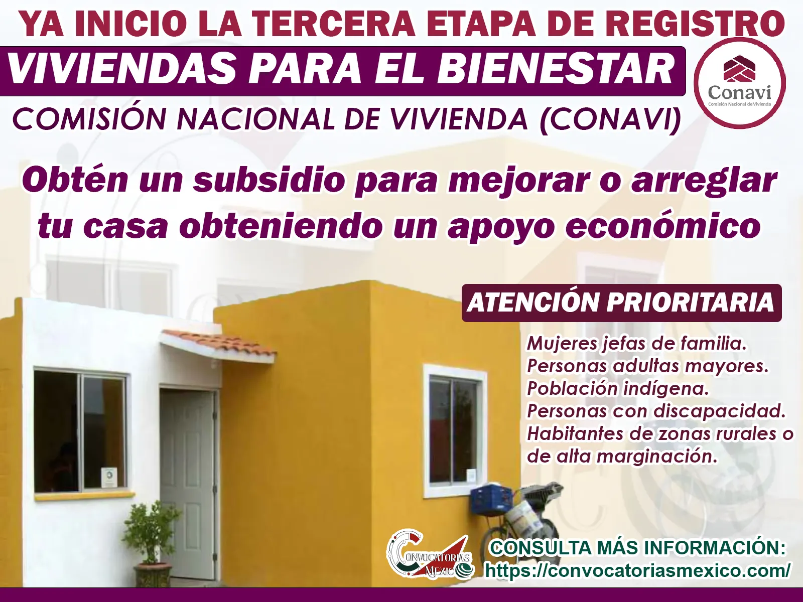 CONAVI anuncia el inicio del tercer registro de Vivienda para el Bienestar