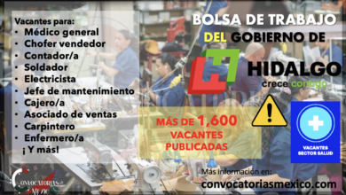 CONSULTA Y REGISTRATE EN LA BOLSA DE TRABAJO DEL GOBIERNO DE HIDALGO ¡SON MÁS DE 1,600 VACANTES DISPONIBLES!