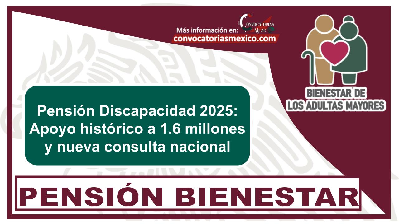 Pensión Discapacidad 2025: Apoyo histórico a 1.6 millones y nueva consulta nacional