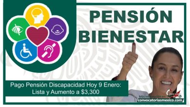 Pago Pensión Discapacidad Hoy 9 Enero: Lista y Aumento a $3,300