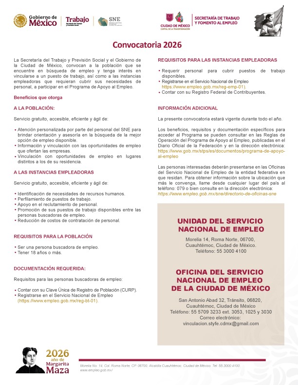 CONVOCATORIA EMPLEO 2026