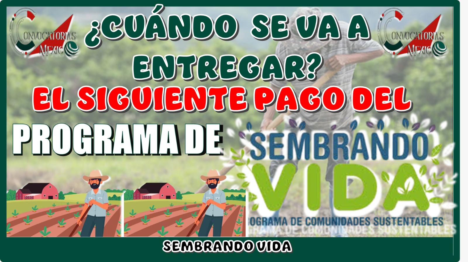 ¿CUÁNDO SE VA A ENTREGAR EL SIGUIENTE PAGO DEL PROGRAMA SEMBRANDO VIDA?