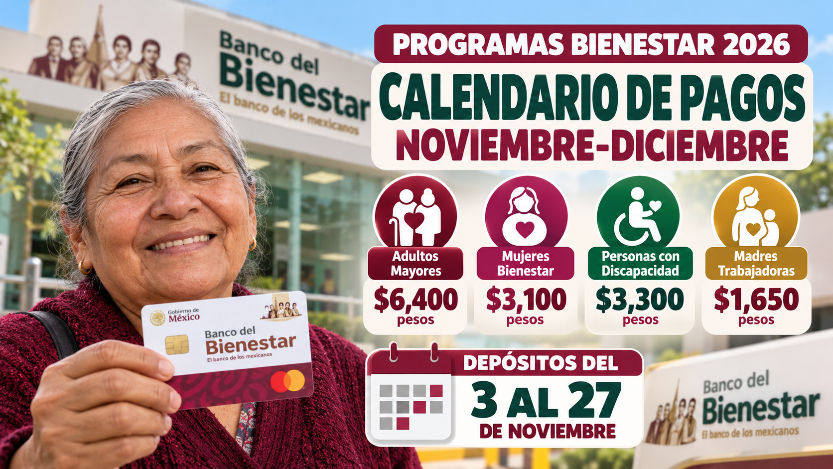 Programas Bienestar 2026: Anuncian calendario de pagos de noviembre-diciembre; estas son las fechas y cantidades que recibirán los beneficiarios
