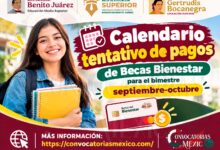 Calendario tentativo de pagos de Becas Bienestar para el bimestre septiebre-octubre