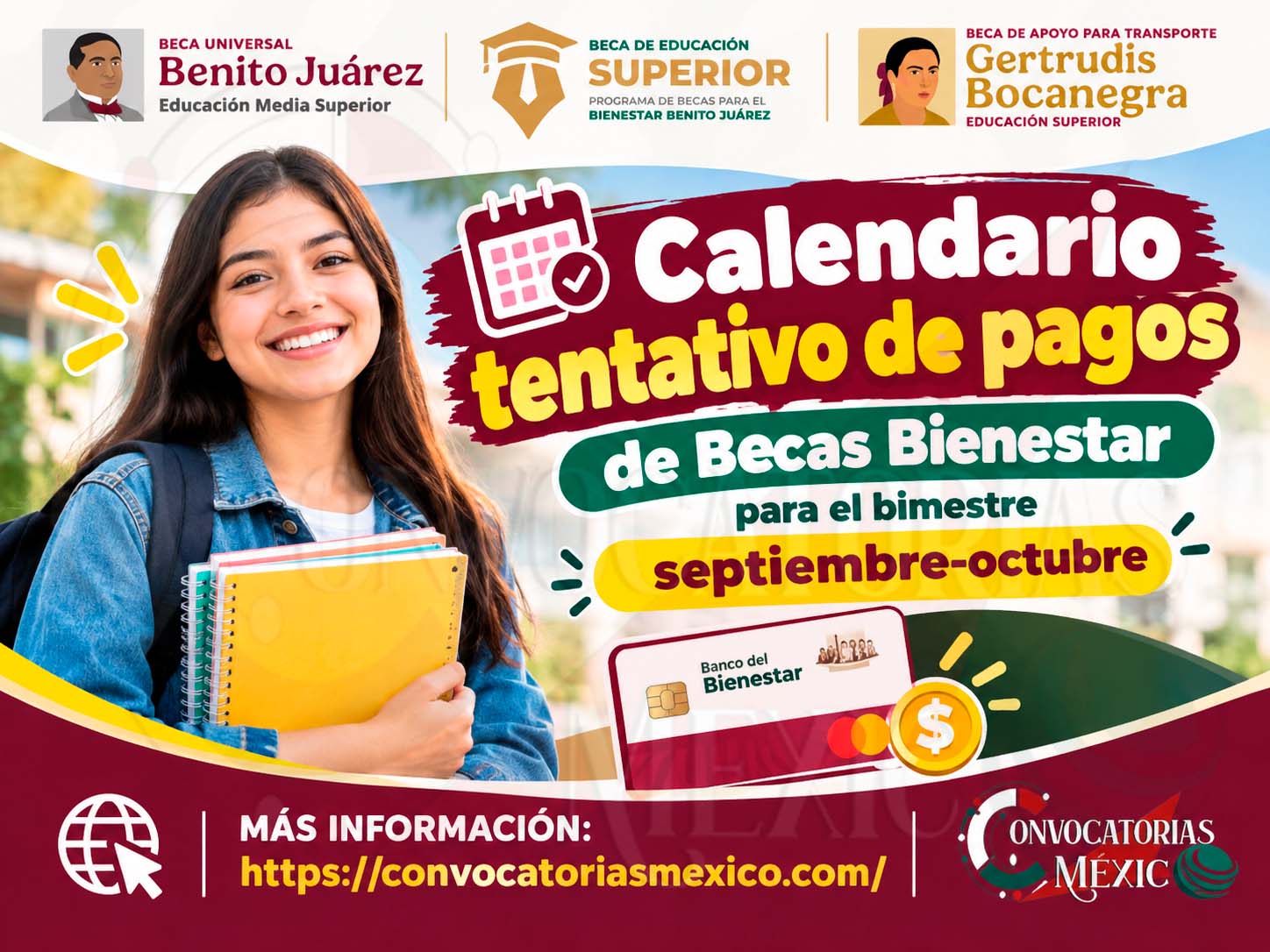 Calendario tentativo de pagos de Becas Bienestar para el bimestre septiebre-octubre