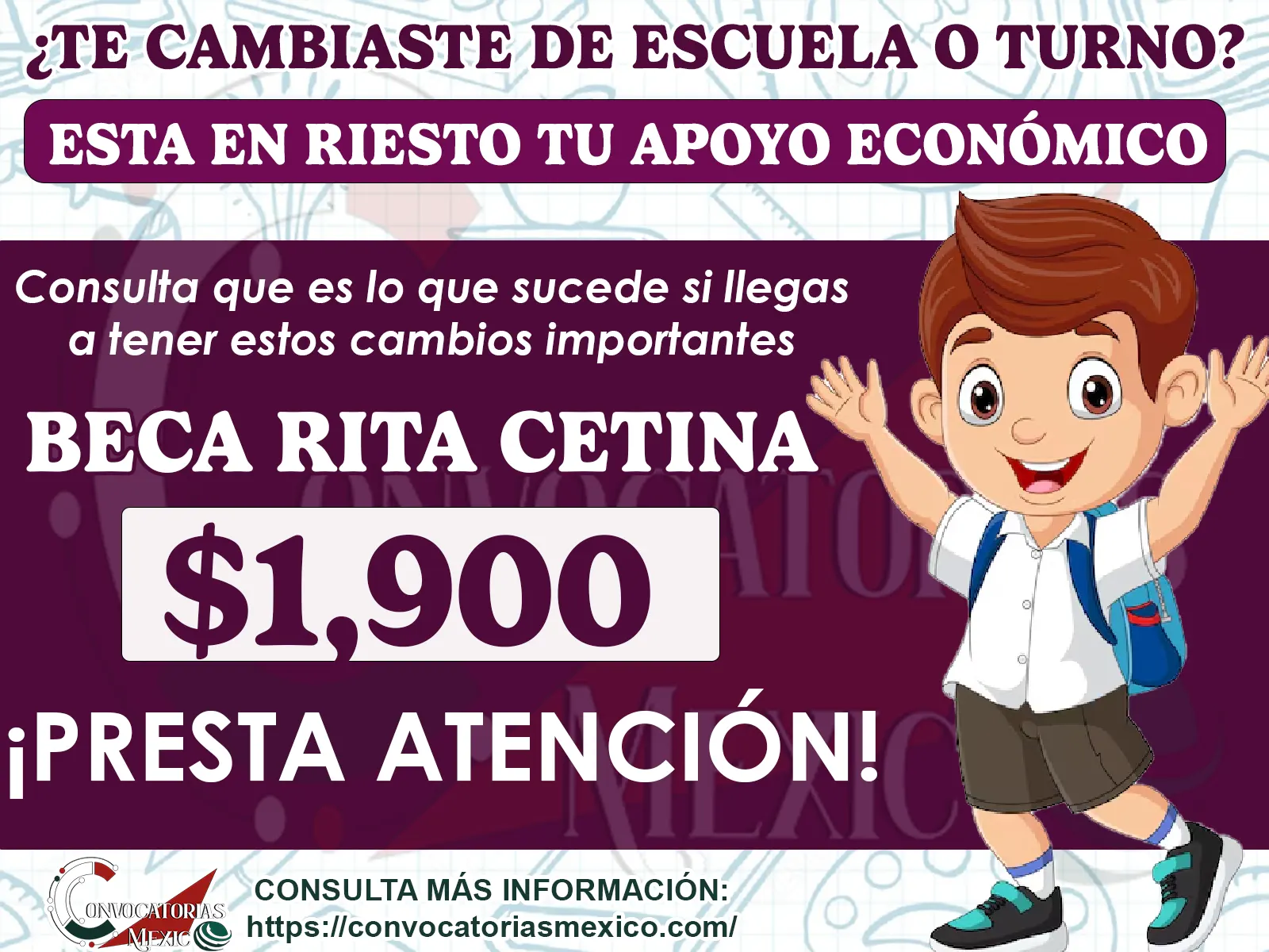 ¿Cambio de escuela o turno? Esto debes saber si eres beneficiario de la Beca Rita Cetina