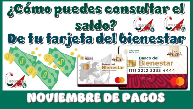 ¿Cómo puedes consultar el saldo de tu tarjeta del bienestar? | NOVIEMBRE DE PAGOS 