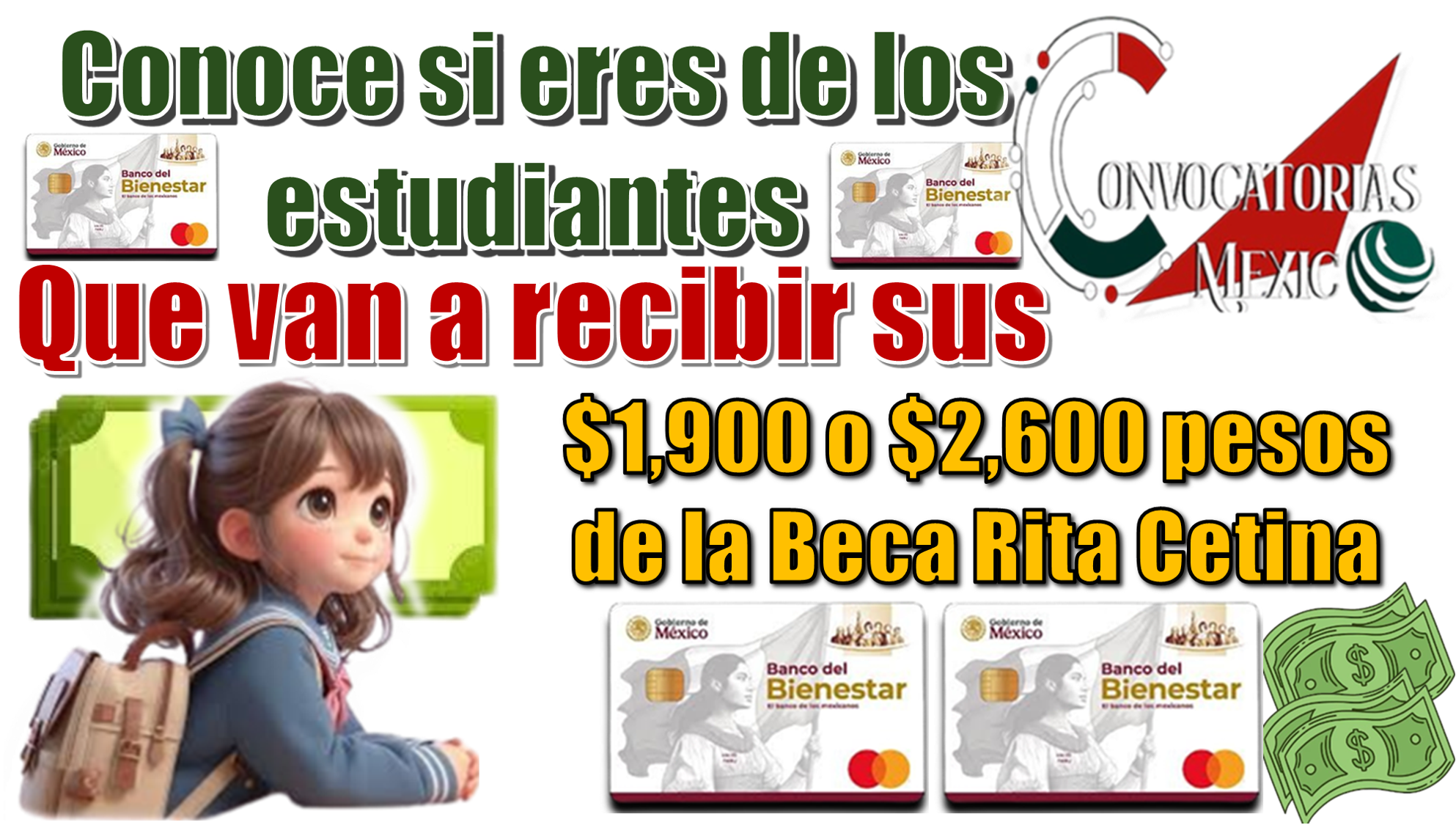 Cono si eres de los estudiantes  que van a recibir sus $1,900 y $2,600 pesos de la Beca Rita Cetina