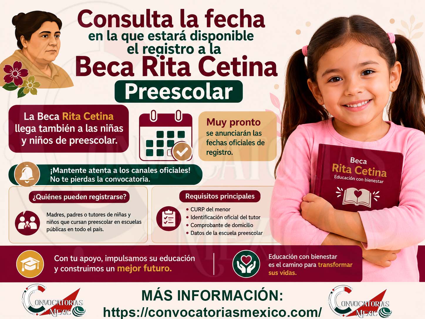 Consulta la fecha en la que estará disponible el registro a la Beca Rita Cetina Preescolar