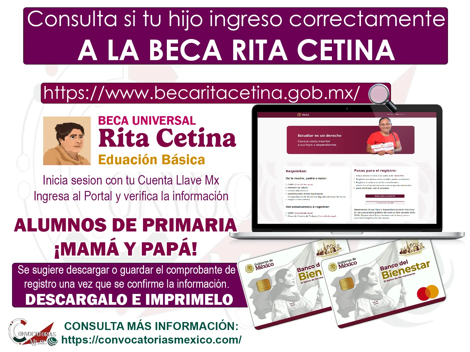 Consulta si tu hijo ingreso correctamente a la Beca Rita Cetina ¡Toma nota papá y mamá!