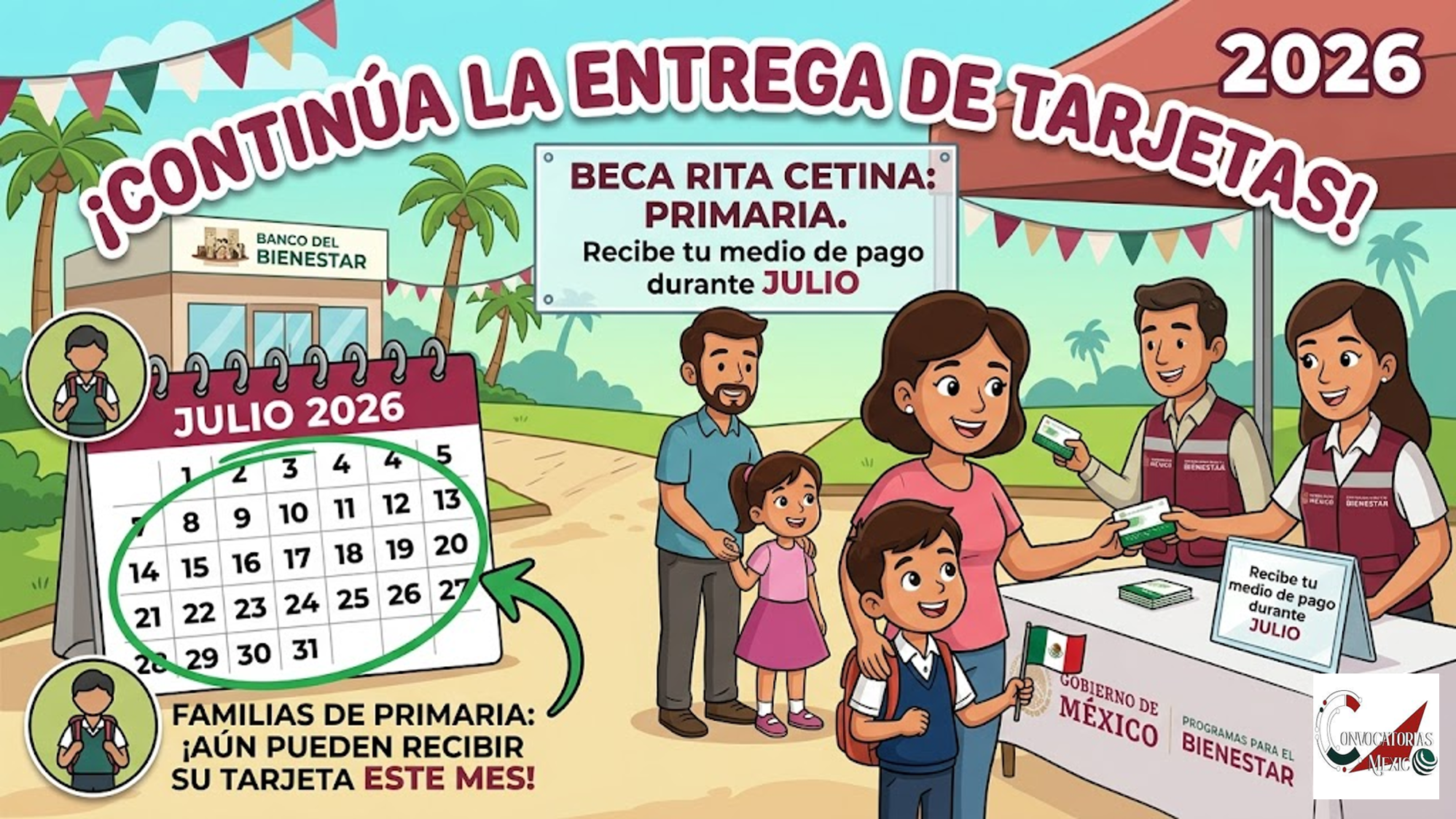 Continúa la entrega de tarjetas de la Beca Rita Cetina 2026: familias de primaria aún pueden recibir su medio de pago durante julio