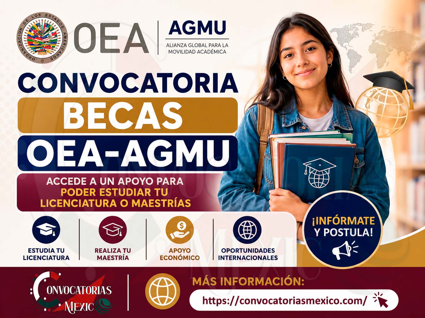 Convocatoria Becas OEA-AGMU: Accede a un apoyo para poder estudiar tu licenciatura o maestrías