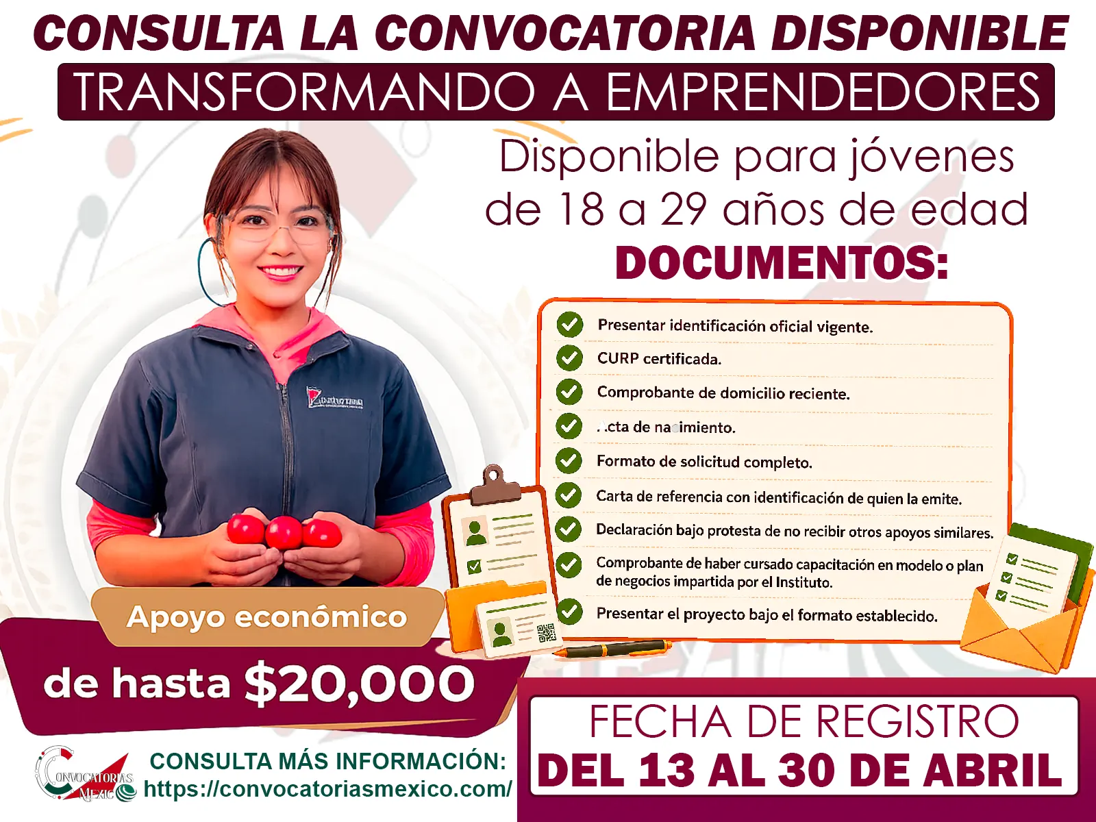 Convocatoria Transformando Emprendedores: Si tienes una idea conviértelo en negocio y recibe hasta 20 mil pesos