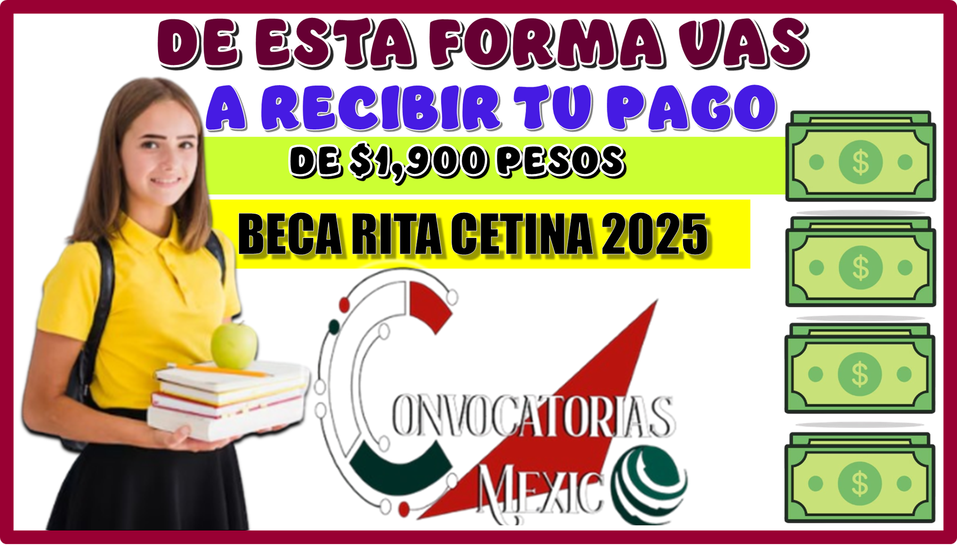 DE ESTA FORMA VAS A RECIBIR TU PAGO DE $1,900 PESOS DE LA BECA RITA CETINA 2025 
