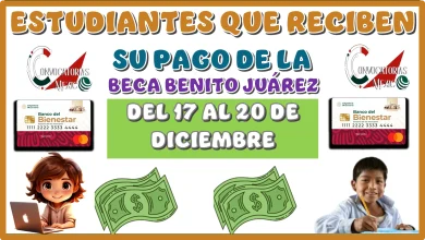 ESTUDIANTES QUE RECIBEN SU PAGO DE LA BECA BENITO JUÁREZ DEL 17 AL 20 DE DICIEMBRE