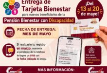 Entrega de Tarjeta Bienestar para nuevos beneficiarios de la Pensión Bienestar con Discapacidad ¡Del 13 al 20 de mayo!