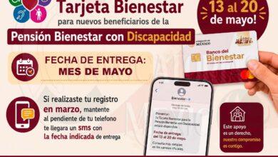 Entrega de Tarjeta Bienestar para nuevos beneficiarios de la Pensión Bienestar con Discapacidad ¡Del 13 al 20 de mayo!