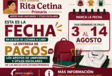 Esta es la fecha en la que se llevara acabo la entrega de Pagos de Los Apoyos de Uniformes y Útiles Escolares de las Becas Rita Cetina Primaria