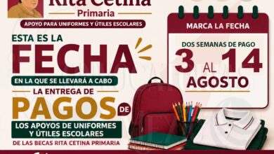Esta es la fecha en la que se llevara acabo la entrega de Pagos de Los Apoyos de Uniformes y Útiles Escolares de las Becas Rita Cetina Primaria
