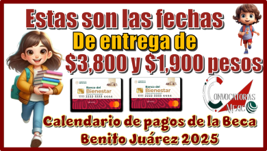 Estas son las fechas de entrega de $3,800 y $1,900 pesos | Calendario de los pagos de la Beca Benito Juárez 2025 